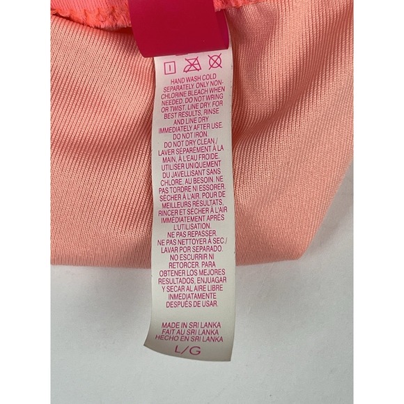 Victoria Secret Coral Orange One piece Swim Suit Ruffle Strap Sz L - Picture 9 of 11